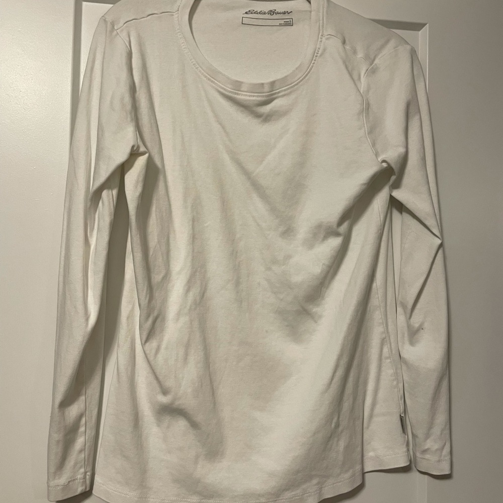 Eddie Bauer plain white long sleeve tee